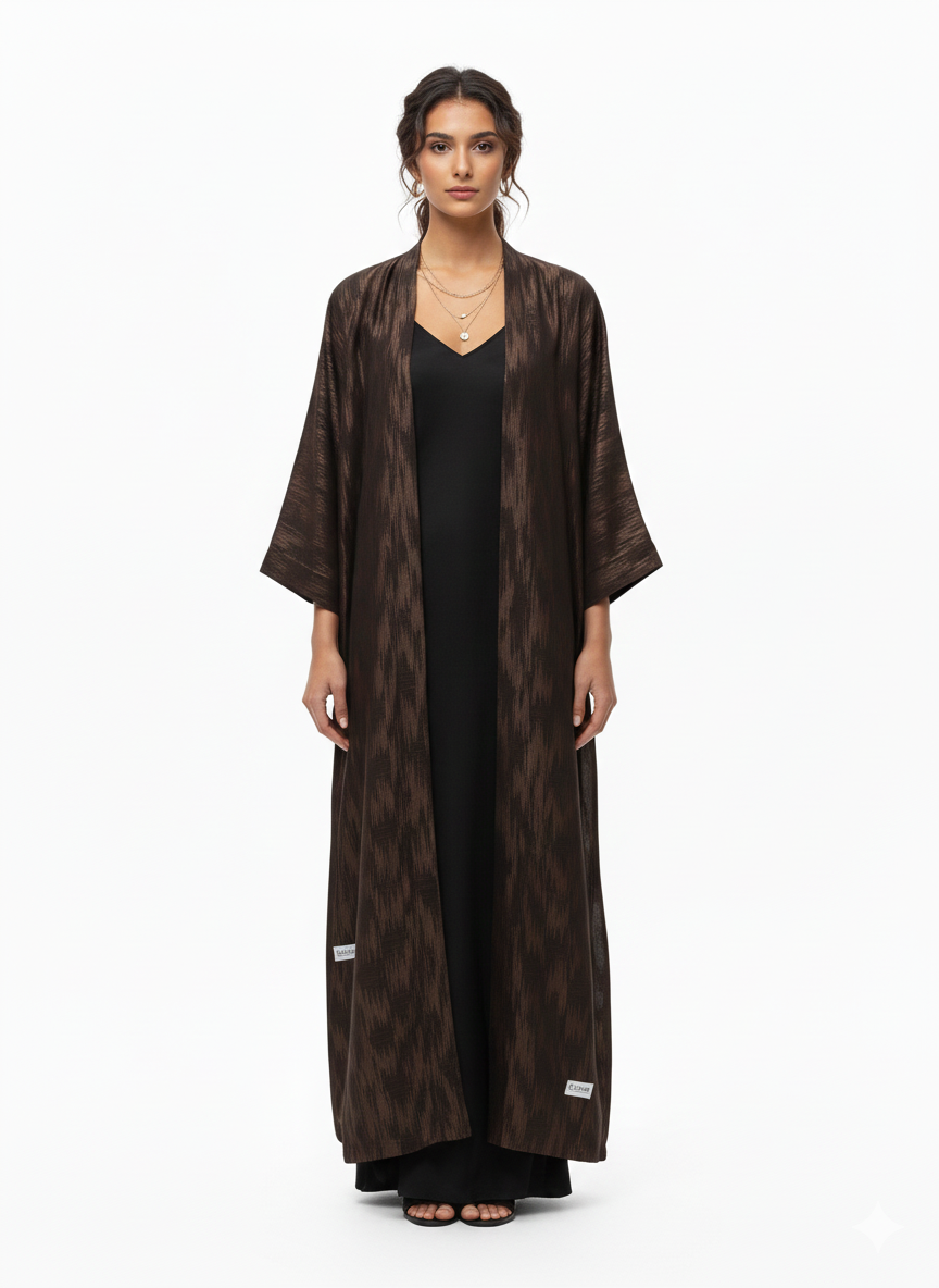 The Obsidian Ember Kimono Abaya