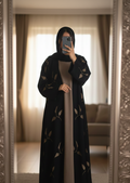 Aura Leaf 3-Piece Abaya Set (Modern & clean)